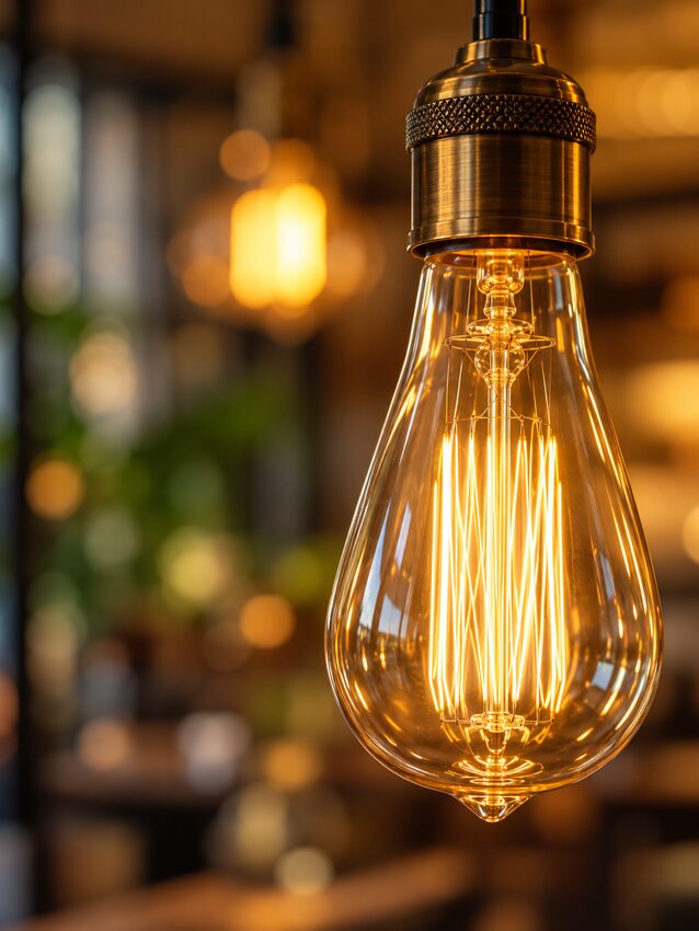 Lampadina a filamento con luce calda